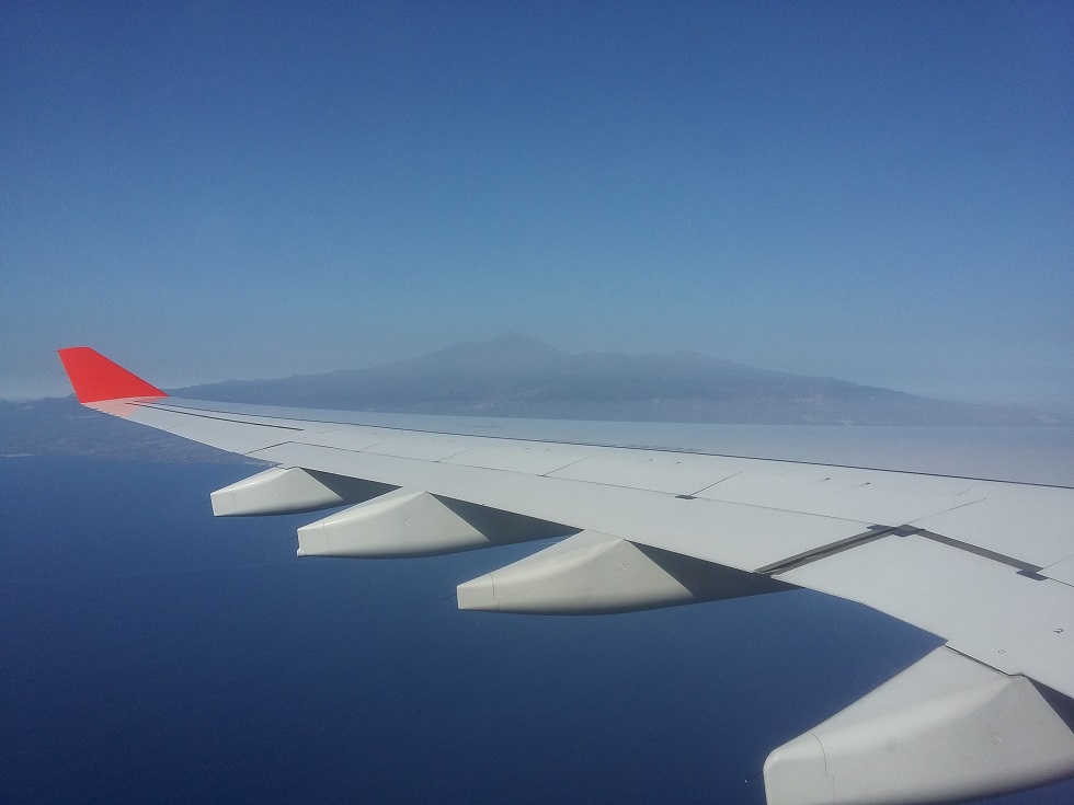 Вид на Тенерифе из самолёта