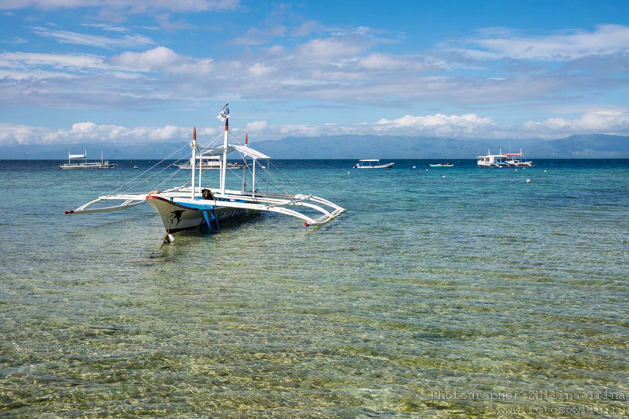 Лодка, море, остров Себу, паром